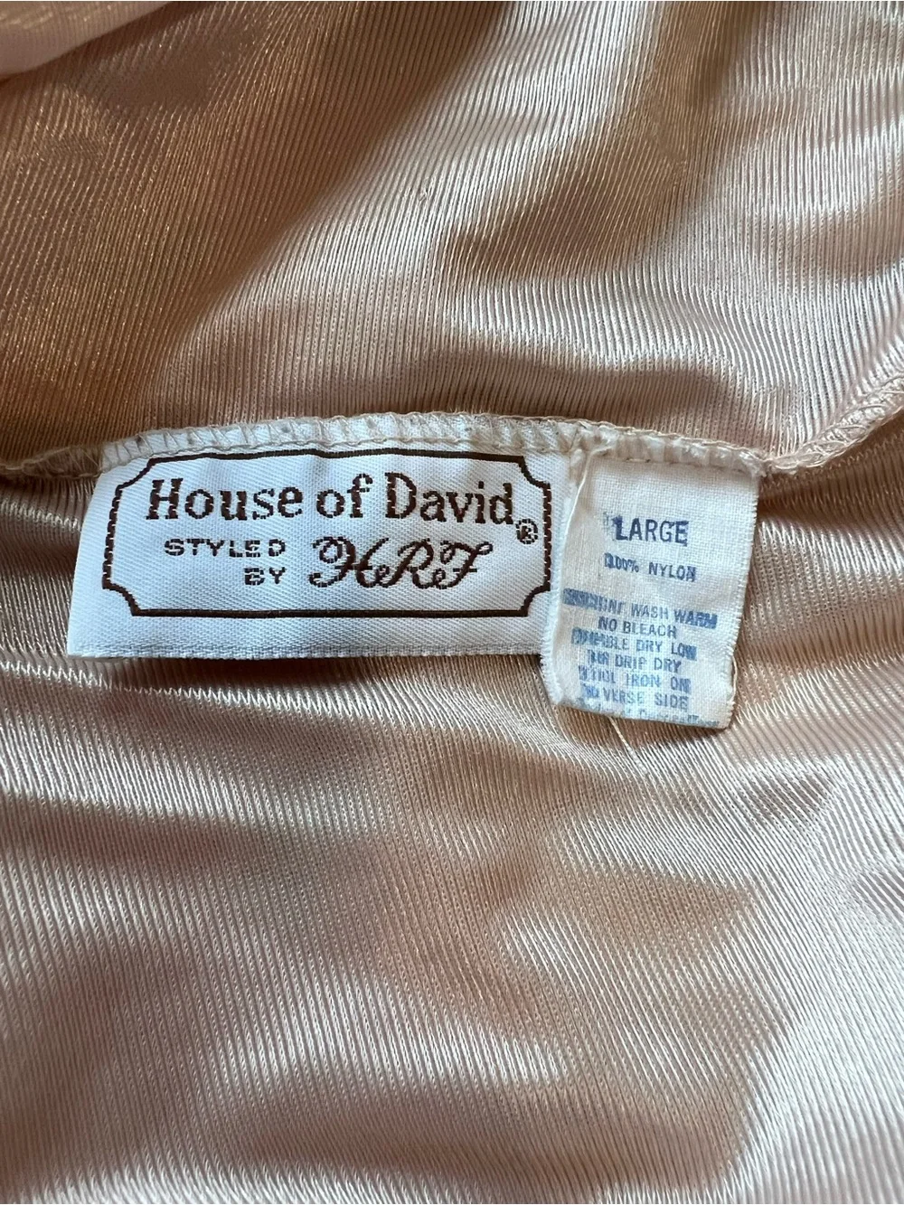 Vintage House of David HRF Taupe Lace Trim Half Slip Skirt Large ILGWU USA - Picture 5 of 6